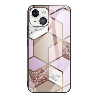 Explosion-Proof Tempered Glass + Soft TPU Combo Pattern Printing Hybrid Cover for iPhone 13 6.1 inch