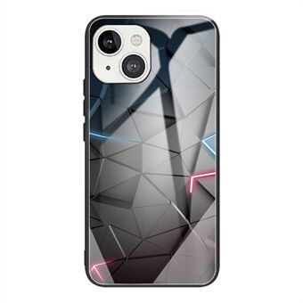 Pattern Printing Glass + TPU Combo Hybrid Phone Back Cover for iPhone 13 6.1 inch