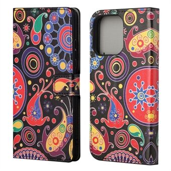 Full Body Protective Pattern Printing PU Leather Wallet Magnetic Closer Shockproof Stand Feature Flip Folio Cover Case for iPhone 13 6.1 inch