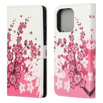 Full Body Protective Pattern Printing PU Leather Wallet Magnetic Closer Shockproof Stand Feature Flip Folio Cover Case for iPhone 13 6.1 inch