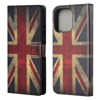 Full Body Protective Pattern Printing PU Leather Wallet Magnetic Closer Shockproof Stand Feature Flip Folio Cover Case for iPhone 13 6.1 inch