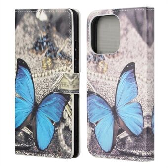 Full Body Protective Pattern Printing PU Leather Wallet Magnetic Closer Shockproof Stand Feature Flip Folio Cover Case for iPhone 13 6.1 inch