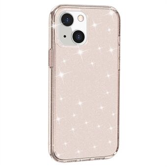 Military-Grade Clear Glitter Slim Thin Soft TPU Bumper + Hard PC Shockproof Protective Phone Case for iPhone 13 6.1 inch