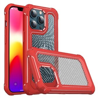 Hybrid Hard PC Flexible TPU Bumper Carbon Fiber Texture Shockproof Protective Case for iPhone 13 6.1 inch