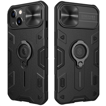 NILLKIN CamShield Armor Case Well-protected Hybrid Phone Cover with Camera Protection and Ring Kickstand Design for iPhone 13 6.1 inch