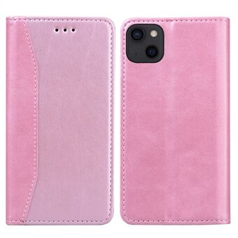 Wallet Stand Design Business Style Splicing PU Leather Phone Case Cover for iPhone 13 6.1 inch