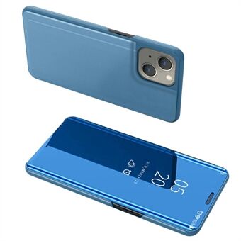 View Window Electroplating Mirror Surface Leather Flip Case with Stand for iPhone 13 6.1 inch