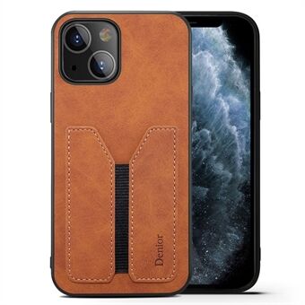 Elastic Card Slot Slim PU Leather Coated Soft TPU + Hard PC Shockproof Phone Case for iPhone 13 6.1 inch