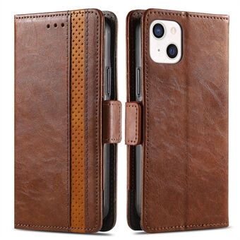 CASENEO 002 Series Anti-fall Business Style Splicing Leather Mobile Phone Case for iPhone 13 6.1 inch