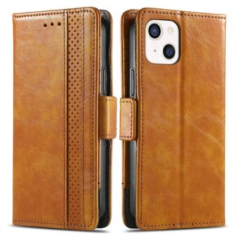 CASENEO 002 Series Anti-fall Business Style Splicing Leather Mobile Phone Case for iPhone 13 6.1 inch