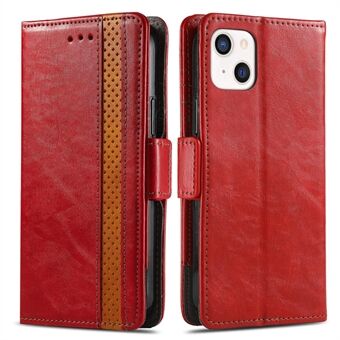 CASENEO 002 Series Anti-fall Business Style Splicing Leather Mobile Phone Case for iPhone 13 6.1 inch