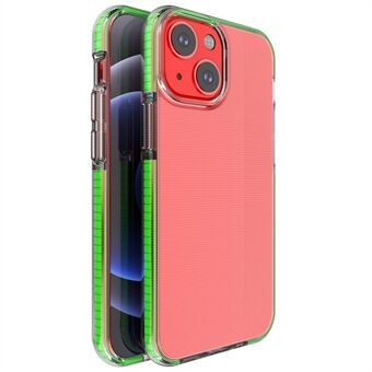 Stripes Bumper Frame + Clear Back Panel Dual Color TPU Phone Case Protector for iPhone 13 6.1 inch