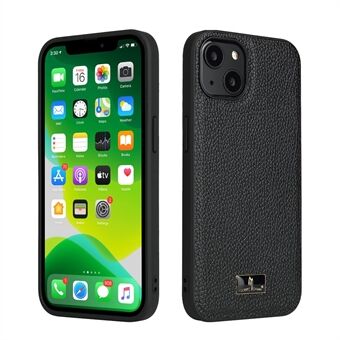 FIERRE SHANN Slim PU Leather Coated Soft TPU + Hard PC Hybrid Protective Case for iPhone 13 6.1 inch