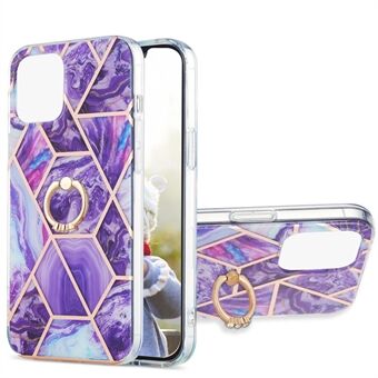 Kickstand Design 2.0mm IMD IML Electroplating Marble Pattern TPU Phone Case Cover for iPhone 13 6.1 inch