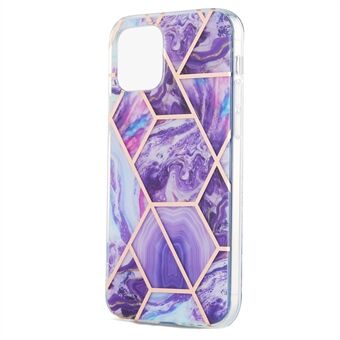 2.0mm IMD Workmanship Electroplating Marble Pattern Printing TPU Cell Phone Case Cover for iPhone 13 6.1 inch