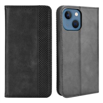 Magnetic Auto-absorbed PU Leather Wallet Stand Flip Cover Case for iPhone 13 6.1 inch