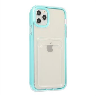 Clear Soft TPU + PC Camera Protection Anti-Drop Shockproof Phone Case with Card Holder for iPhone 13 6.1 inch