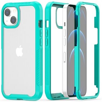 Anti-slip Thickened TPU Frame Bumper + PC Back Panel Hybrid Phone Case Protector for iPhone 13 - Baby Blue