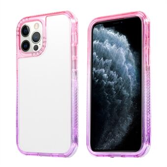 Anti-Fall Stylish Durable Dual Color Frame Hard PC + TPU Phone Case for iPhone 13 - Pink/Purple