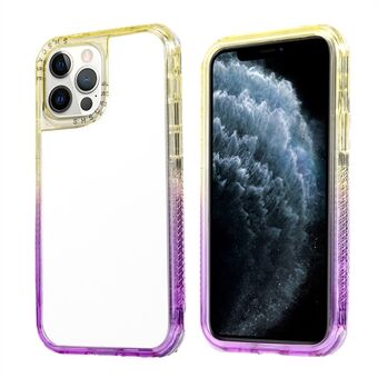 Anti-Fall Stylish Durable Dual Color Frame Hard PC + TPU Phone Case for iPhone 13 - Yellow/Purple