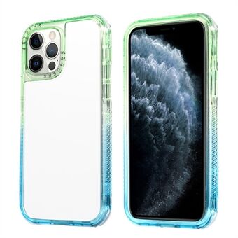 Anti-Fall Stylish Durable Dual Color Frame Hard PC + TPU Phone Case for iPhone 13 - Green/Sky Blue