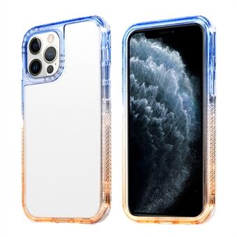 Anti-Fall Stylish Durable Dual Color Frame Hard PC + TPU Phone Case for iPhone 13 - Dark Blue/Orange