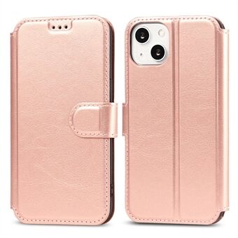 All-round Protection PU Leather Phone Stand Case Wallet Shell for iPhone 13 - Pink