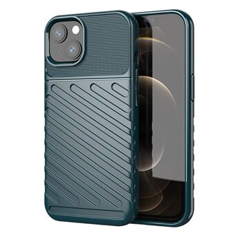 Thunder Series Twill Texture Soft TPU Phone Back Case Shell for iPhone 13 6.1 inch