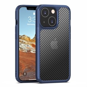 Carbon Fiber Texture TPU + Acrylic Phone Case for iPhone 13 6.1 inch