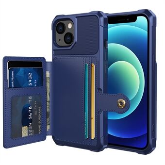 ZM03 Magnetic Metal Sheet Design TPU Phone Case with PU Leather Wallet for iPhone 13 6.1 inch