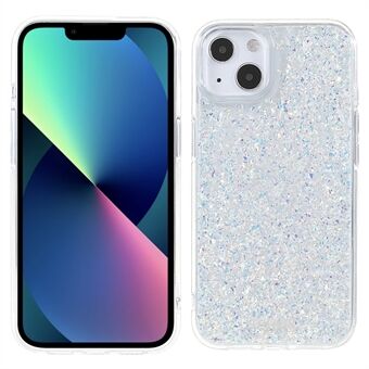 DFANS Space Star Series Glittery Powder PC + TPU Hybrid Case Phone Back Cover for iPhone 13 6.1 inch