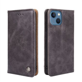 Stitching Line Leather Wallet Cover Folio Flip Stand Case for iPhone 13 6.1 inch