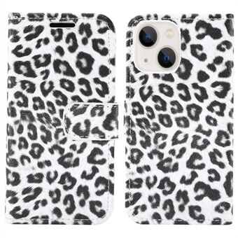 Leopard Texture Leather Wallet Stand Protective Phone Case Cover for iPhone 13 6.1 inch