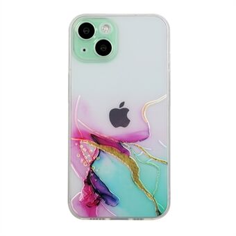 Colorful Embossing Marble Pattern Printing Soft TPU Precise Cut-Out Phone Cover Case for iPhone 13 6.1 inch