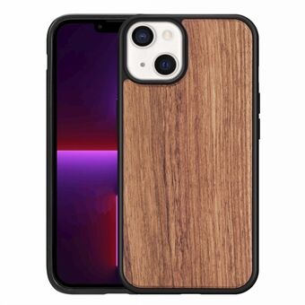 Solid Wood Surface TPU Phone Back Case Protective Cover for iPhone 13 6.1 inch