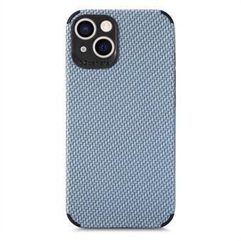 Carbon Fiber Texture Precise Cutout Leather Coated Protective Phone Case Shell for iPhone 13 6.1 inch