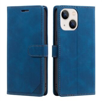 Anti-theft Swiping Design RFID Blocking Leather Phone Case Cover with Wallet Stand for iPhone 13 6.1 inch