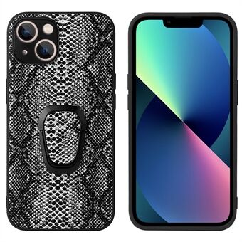 Kickstand Design PU Leather Coated Phone Case Shell with Built-in Metal Sheet for iPhone 13 6.1 inch