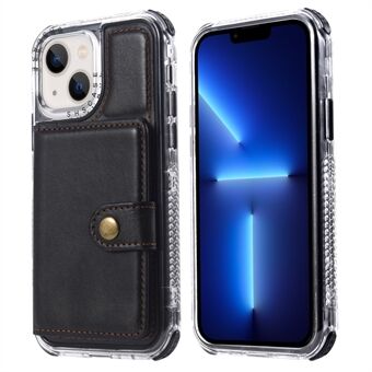 Card Slots Design Buckle Protection Anti-Drop Scratch-Resistant Kickstand Retro Phone Case for iPhone 13 6.1 inch