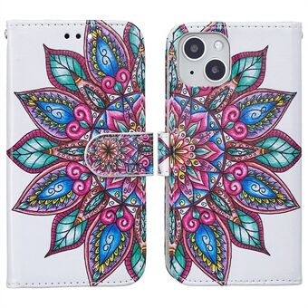 Pattern Printing PU Leather Wallet Case Flip Magnetic Closure Protective Phone Cover with Stand for iPhone 13 6.1 inch