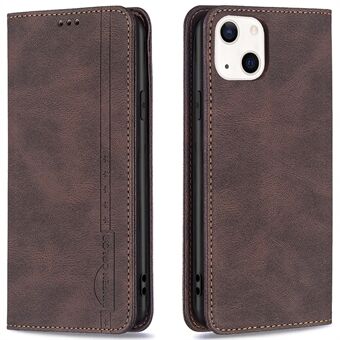 BINFEN COLOR BF08 RFID Blocking Stand Wallet Leather Phone Case Protective Cover for iPhone 13 6.1 inch