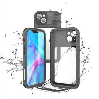 SHELLBOX NEO Series 2m Drop-resistant IP68 Waterproof IP6X Dustproof Ultra Thin Transparent Back Hybrid Phone Case for iPhone 13 6.1 inch