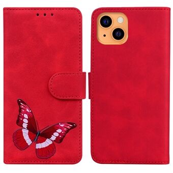 Vivid Butterfly Printing Wallet Stand Skin-touch PU Leather Phone Case Cover for iPhone 13 6.1 inch