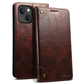 SUTENI 055 Series Anti-Scratch Anti-Drop Flip Phone Cover PU Leather+TPU Case Shell with Wallet and Stand for iPhone 13 6.1 inch