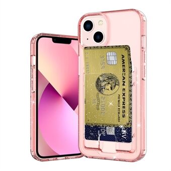 GW18 Soft TPU Cover Back Card Slot Scratch-resistant Glittery Clear Phone Case Shell for iPhone 13 6.1 inch