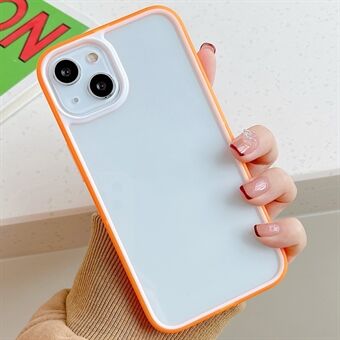 Bi-color Edge Acrylic Back Panel + TPU Bumper Transparent Phone Case Shell for iPhone 13 6.1 inch