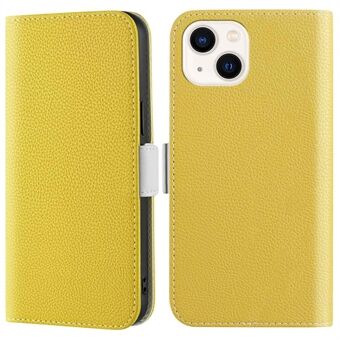 Litchi Texture Phone Case for iPhone 13 6.1 inch, Candy Color PU Leather Cover with Wallet Stand