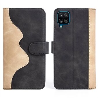 Phone Protective Cover Leather Case for iPhone 13 6.1 inch, Color Splicing Stand Wallet Function Smartphone Shell - Black