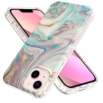 For iPhone 13 6.1 inch GW18 IMD Marble Pattern Anti-fall Protection PC+TPU Case Protective Phone Cover