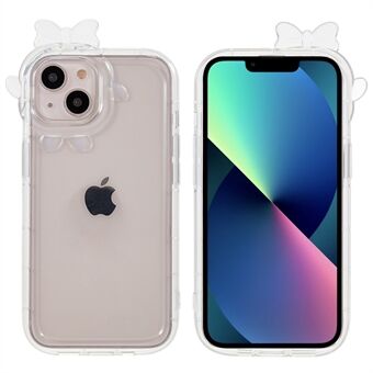 For iPhone 13 6.1 inch Monster Lens Frame Series Anti-scratch Clear Phone Case Straight Edge Protective Cover